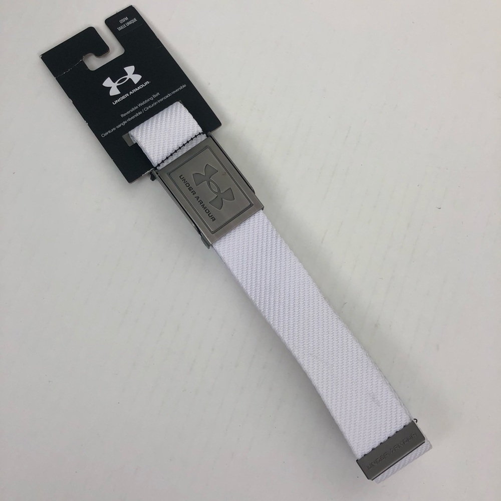 Under Armour Silver and White Reversible Webbing Belt